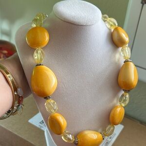 Elegant Yellow Beaded Necklace